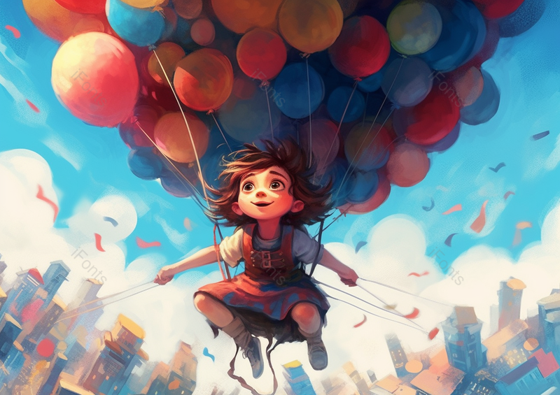 背着气球飞向天空的梦想,插画/手绘图,插画/手绘图库,插画/手绘图下载,插画/手绘